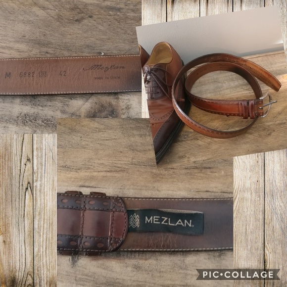 Mezlan Modica Two-Tone Wingtip Dress Shoes w/ Belt - Picture 7 of 8